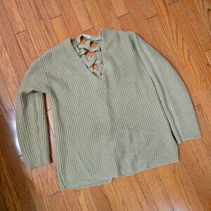altar'd state Ribbed V-neck Sweater - Medium